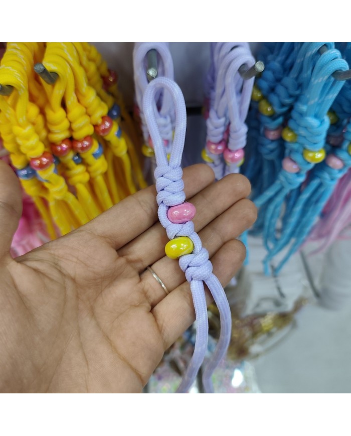 Açık Lavanta İki Boncuklu Paracord Hazır Anahtarlık İpi 1 Adet