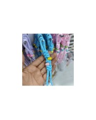 Pastel Pembe İki Boncuklu Paracord Hazır Anahtarlık İpi 1 Adet