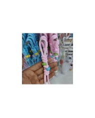Pastel Pembe İki Boncuklu Paracord Hazır Anahtarlık İpi 1 Adet