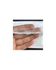 Beyaz Şeffaf İrize Küçük Boncuklu Organze Uç Şerit 1 Metre