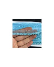 Açık Turkuaz İnci Görünümlü Boncuklu Organze Uç Şerit 1 Metre