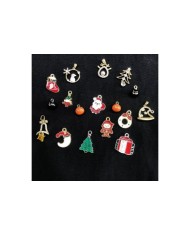 Altın Renkli Yeşil Beyaz Kırmızı Mineli Çam Ağacı Kolye ve Bileklik Ucu 1 Adet