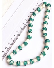 İpe Dizili Seramik Boncuk Beyaz Mantar 14mm - 1 Dizi