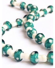 İpe Dizili Seramik Boncuk Yeşil Mantar 14mm - 1 Dizi