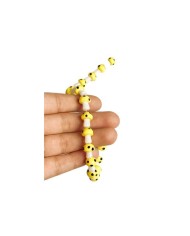 İpe Dizili Seramik Boncuk Sarı Mantar 14mm - 1 Dizi