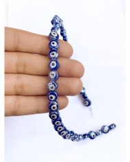 İpe Dizili Seramik Boncuk Lacivert Nazar Boncuğu Yuvarlak 7mm - 1 Dizi