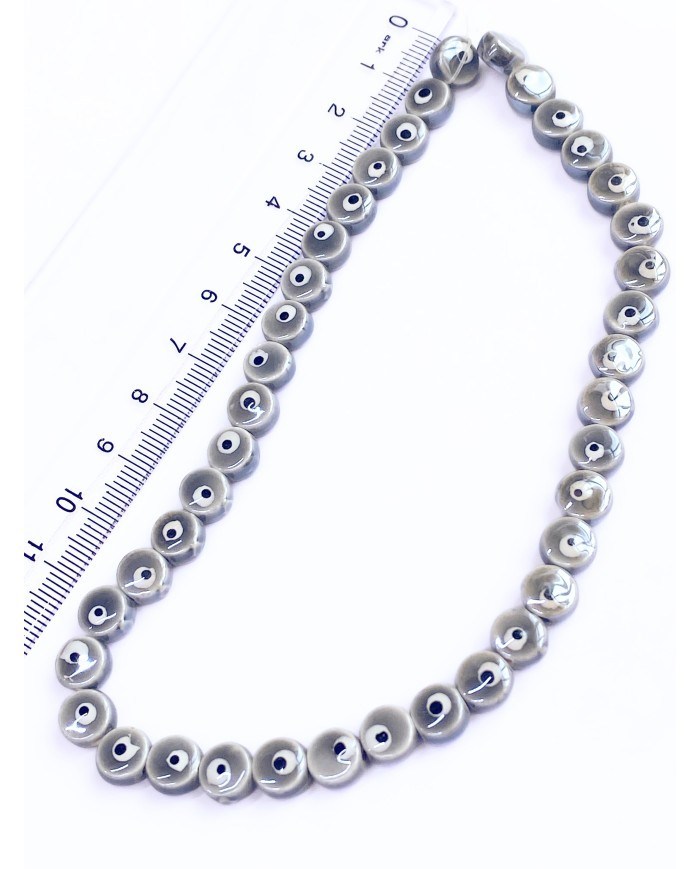 İpe Dizili Seramik Boncuk Kırmızı Nazar Boncuğu Yuvarlak  7mm - 1 Dizi