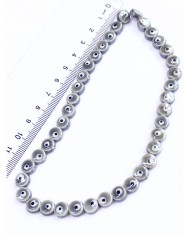 İpe Dizili Seramik Boncuk Siyah Nazar Boncuğu Yuvarlak 7mm - 1 Dizi