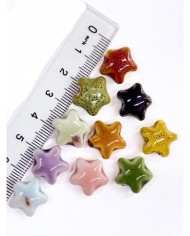 Seramik Boncuk Siyah Mini Yıldız 15mm