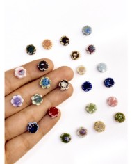 Seramik Boncuk Pembe Mini Çiçek 10mm
