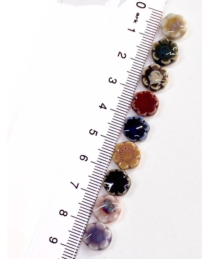 Seramik Boncuk Pembe Mini Çiçek 10mm