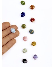 Seramik Boncuk Yeşil Köşeli Boncuk 12mm