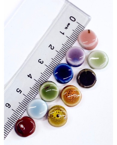 Seramik Boncuk Kırmızı Daire Boncuk 10mm - 1 Adet