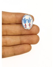 Seramik Boncuk Pembe Lale Desenli 21mm