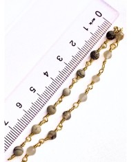 Doğal Taş Kuyumcu Zinciri Şeffaf Tel Sarma 4mm - 1m - 1m