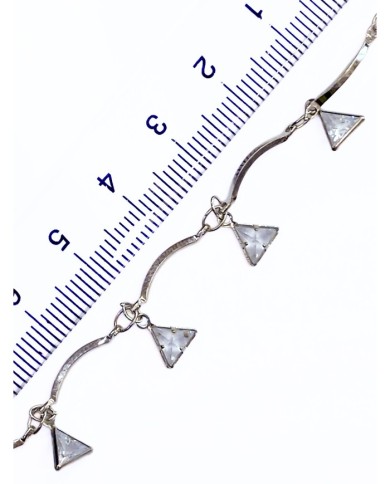 Zirkon Taşlı Sallantılı Kuyumcu Zinciri Altın Üçgen 5mm - 1m