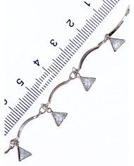 Zirkon Taşlı Sallantılı Kuyumcu Zinciri Altın Üçgen 5mm - 1m