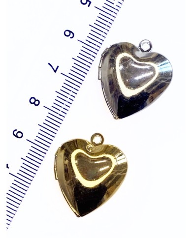 Pirinç Zirkon Mineli Açılır Kapanır Kalp Kolye Bileklik Ucu Charm Gümüş 1 Adet