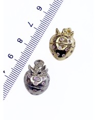 Pirinç Zirkon Taşlı Açılır Kapanır Çilek Kolye Bileklik Ucu Charm Altın 1 Adet