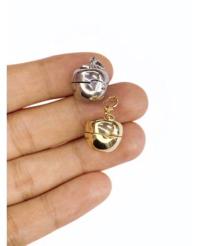 Pirinç Zirkon Mineli Açılır Kapanır Elma Bileklik Ucu Charm Gümüş 1 Adet