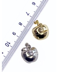 Pirinç Zirkon Mineli Açılır Kapanır Elma Bileklik Ucu Charm Gümüş 1 Adet