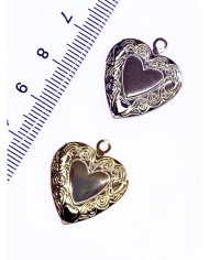 Pirinç Zirkon Mineli Açılır Kapanır Kalp Kolye Bileklik Ucu Charm Altın 1 Adet