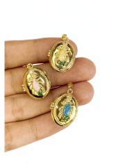 Pirinç Zirkon Mineli Açılır Kapanır Yaşam Böceği Kolye Bileklik Ucu Charm Altın Mavi 1 Adet