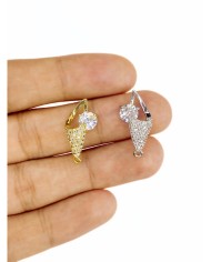 Pirinç Zirkon Taşlı Deniz Kabuğu Kolye Bileklik Ucu Charm Altın 1 Adet