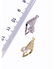 Pirinç Zirkon Taşlı Deniz Kabuğu Kolye Bileklik Ucu Charm Altın 1 Adet