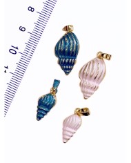 Pirinç Zirkon Mineli Küçük Deniz Kabuğu Kolye Bileklik Ucu Charm Pembe 1 Adet