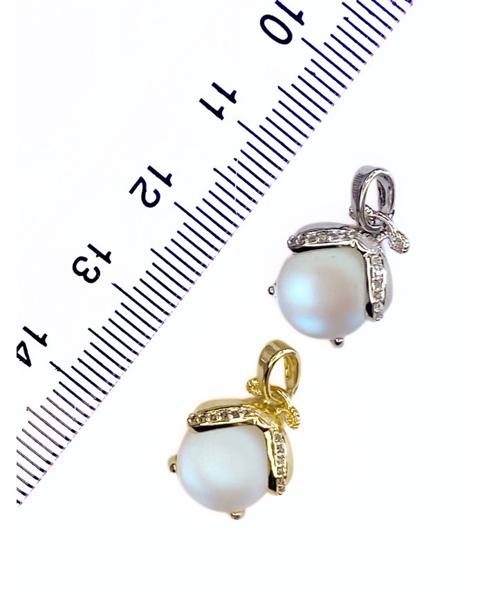 Pirinç Zirkon Taşlı Deniz Kabuğu Kolye Bileklik Ucu Charm Altın 1 Adet