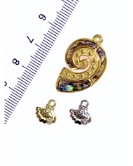 Pirinç Zirkon Mineli Küçük Deniz Kabuğu Kolye Bileklik Ucu Charm Altın 1 Adet