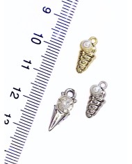 Pirinç Zirkon Mineli İncili Deniz Kabuğu Kolye Bileklik Ucu Charm Altın 1 Adet