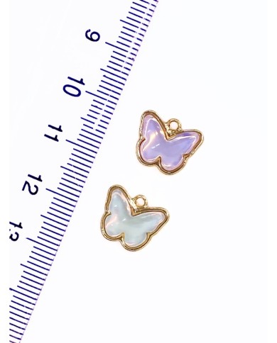 Pirinç Zirkon Taşlı Kelebek Kolye Bileklik Ucu Charm Beyaz 1 Adet