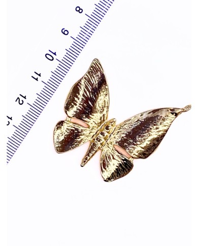 Pirinç Zirkon Mineli Kelebek Kolye Bileklik Ucu Charm Altın 1 Adet