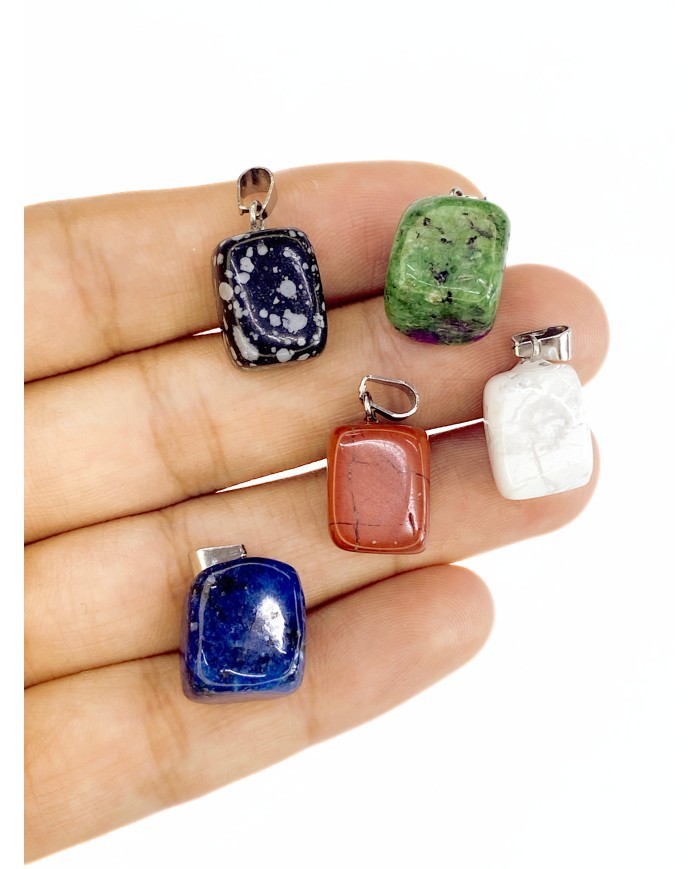 Doğal Taş Kolye Bileklik Ucu Charm Siyah 1 Adet