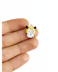 Pirinç Zirkon Mineli Şapkalı Ayı Kolye Bileklik Ucu Charm 1 Adet