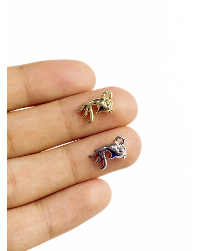 Pirinç Zirkon Mineli Beta Balığı Kolye Bileklik Ucu Charm Altın 1 Adet