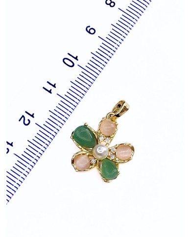 Pirinç Zirkon Taşlı Çiçek Kolye Bileklik Ucu Charm 1 Adet