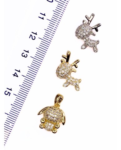 Pirinç Zirkon Taşlı Geğik Kolye Bileklik Ucu Charm Gümüş 1 Adet