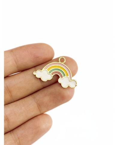 Pirinç Zirkon Mineli Gökkuşağı Kolye Bileklik Ucu Charm 1 Adet