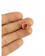 Pirinç Zirkon Mineli Greyfurt Meyve Kolye Bileklik Ucu Charm 1 Adet