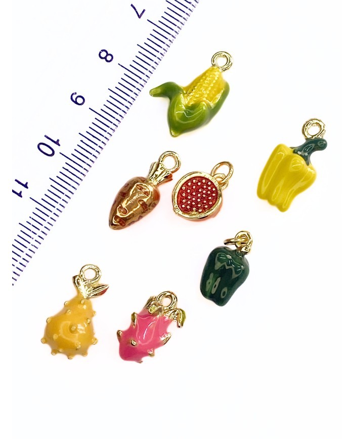 Pirinç Zirkon Mineli Greyfurt Meyve Kolye Bileklik Ucu Charm 1 Adet