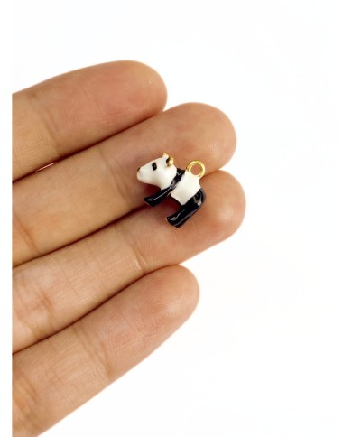 Pirinç Zirkon Mineli Panda Kolye Bileklik Ucu Charm 1 Adet