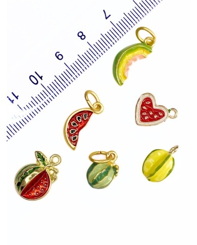 Pirinç Zirkon Mineli Olmamış Karpuz Kolye Bileklik Ucu Charm Yeşil 1 Adet