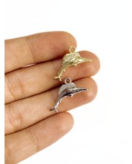 Pirinç Zirkon Mineli Kılıç Balığı Kolye Bileklik Ucu Charm Altın 1 Adet