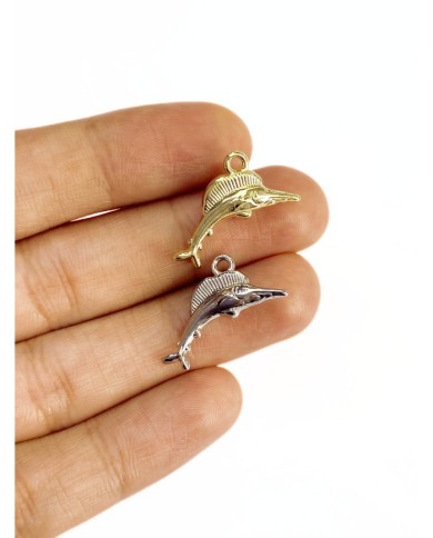 Pirinç Zirkon Mineli Kılıç Balığı Kolye Bileklik Ucu Charm Gümüş 1 Adet