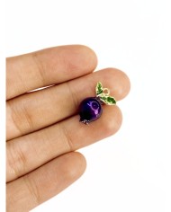 Pirinç Zirkon Mineli Bostan Patlıcanı Kolye Bileklik Ucu Charm 1 Adet