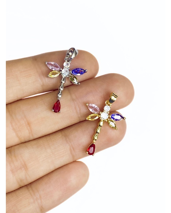 Pirinç Zirkon Taşlı Yusufcuk Kolye Bileklik Ucu Charm Altın 1 Adet