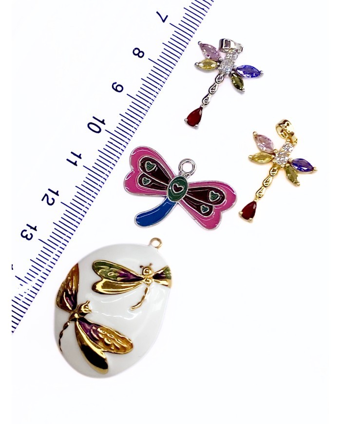 Pirinç Zirkon Taşlı Yusufcuk Kolye Bileklik Ucu Charm Gümüş 1 Adet